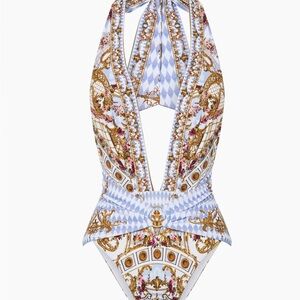 Camilla Ornate Blue and Gold One Piece Swimsuit